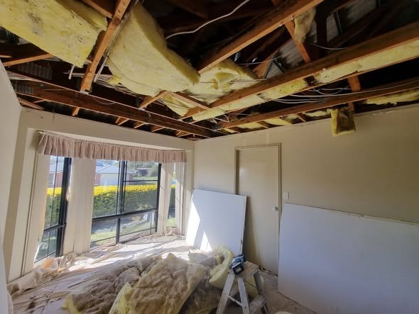 Kyle replacing a ceiling and cornice in Toowoomba